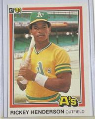 Rickey Henderson #119 Baseball Cards 1981 Donruss Prices