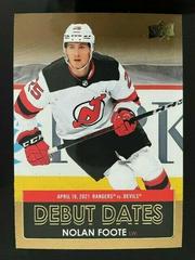 Nolan Foote [Jersey] Hockey Cards 2021 Upper Deck Debut Dates Prices