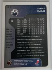 Backside | Tommy Salo Hockey Cards 2001 Upper Deck Victory