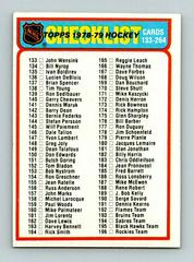 Checklist 133-264 Hockey Cards 1978 Topps Prices