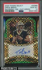 Drew Brees [Green Prizm Die-Cut] Football Cards 2020 Panini Select Signatures Prices