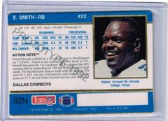 Card Back | Emmitt Smith [Prototypes] Football Cards 1992 Action Packed