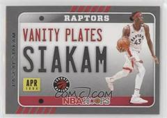Pascal Siakam Basketball Cards 2020 Panini Hoops Vanity Plates Prices
