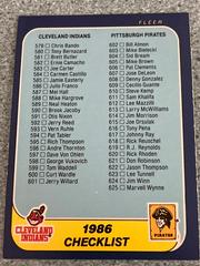 Checklist 579-660 Baseball Cards 1986 Fleer Prices