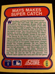 Mays Makes Super Catch #37 Baseball Cards 1988 Score Magic Motion Great Moments in Baseball Prices