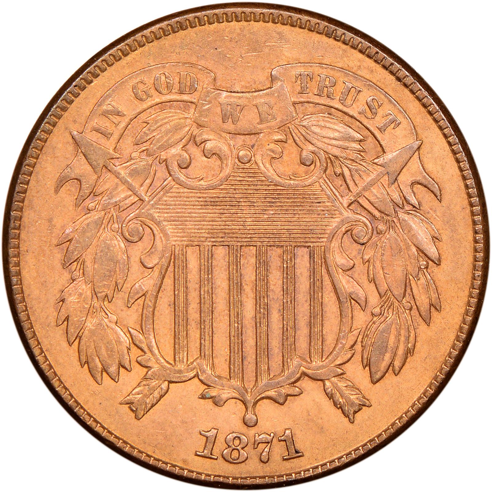 1871 Coins Two Cent