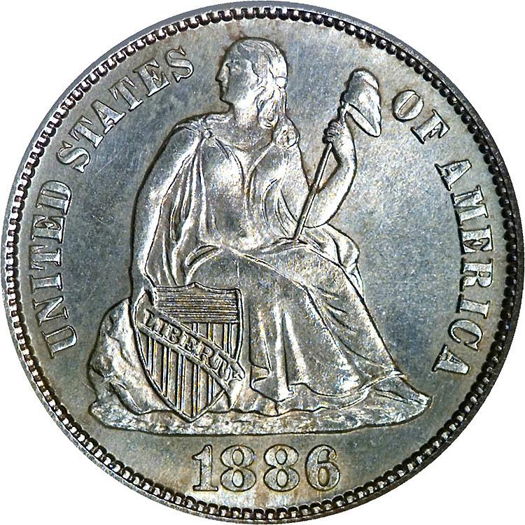 1886 Seated Liberty Dime Prices | Ungraded, NGC, PCGS Values