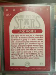 Reverse Image | Jack Morris Baseball Cards 1992 Panini Donruss Triple Play Gallery of Stars