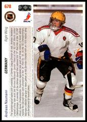 Back Of Card | Andreas Naumann Hockey Cards 1991 Upper Deck