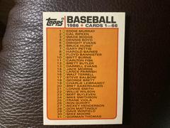 Checklist 1-66 #66 Baseball Cards 1986 Topps Mini League Leaders Prices