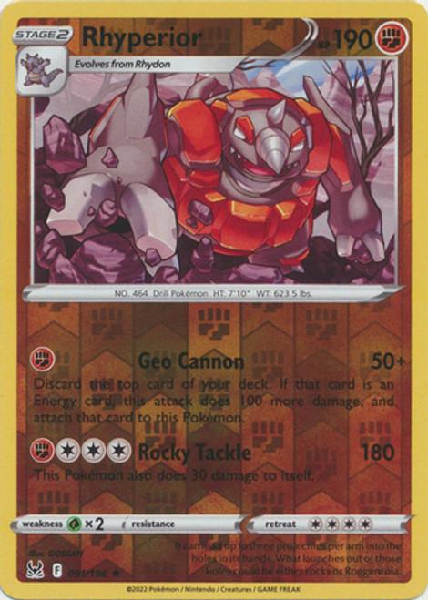 Rhyperior [Reverse Holo] #91 Pokemon Lost Origin