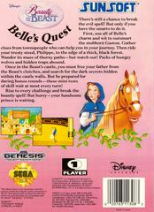 Beauty And The Beast: Belle'S Quest - Back | Beauty and the Beast: Belle's Quest Sega Genesis