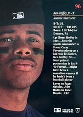 Card Back | Ken Griffey Jr. Baseball Cards 1993 Studio