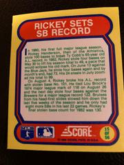Rickey Sets SB Record Baseball Cards 1988 Score Magic Motion Great Moments in Baseball Prices