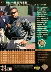 Rear | Ricky Bones Baseball Cards 1997 Upper Deck