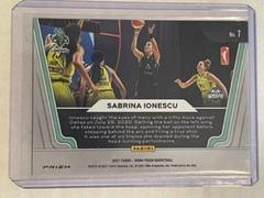 Back | Sabrina Ionescu Basketball Cards 2021 Panini Prizm WNBA Widescreen