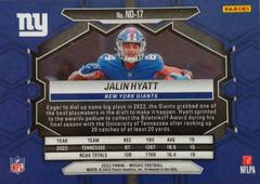 Back Of Card | Jalin Hyatt Football Cards 2023 Panini Mosaic NFL Debut