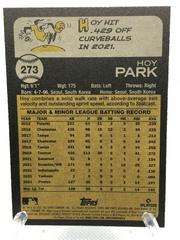 Back Of Card | Hoy Park Baseball Cards 2022 Topps Heritage