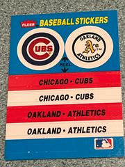 Cubs/ Oakland Baseball Cards 1987 Fleer Team Stickers Prices