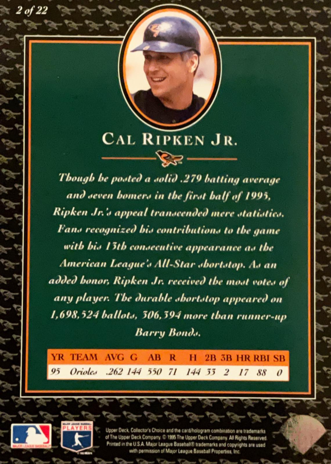 Cal Ripken Cards Price Guide Cal Ripken Jr #2 Prices | 1996 Collector's Choice Ripken Collection ...