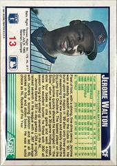 Back Of Card | Jerome Walton Baseball Cards 1991 Score
