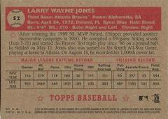 Card Back | Chipper Jones Baseball Cards 2001 Topps Heritage