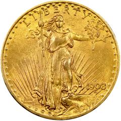 1908 [NO MOTTO] Coins Saint-Gaudens Gold Double Eagle Prices