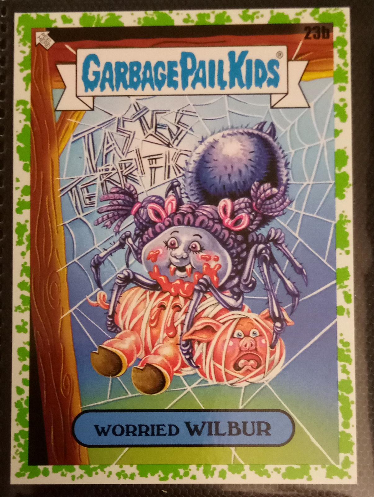 Worried Wilbur [Green] #23b Garbage Pail Kids Book Worms