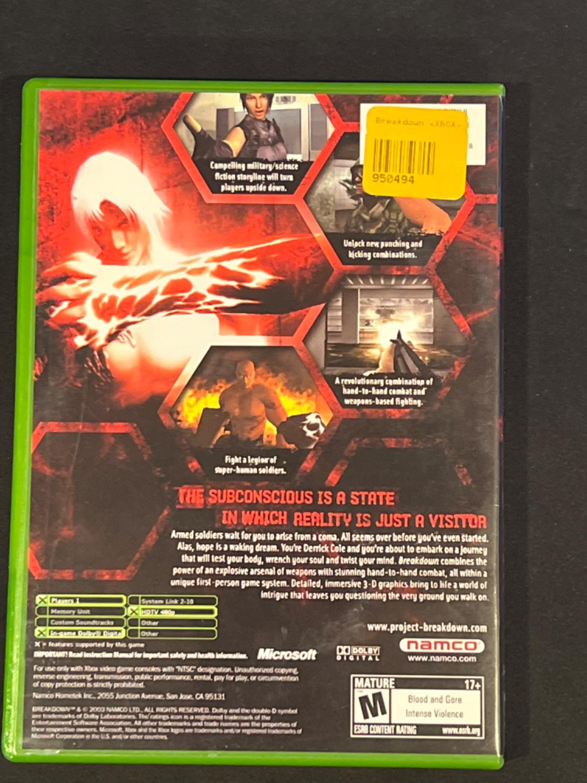 Breakdown Item, Box, and Manual Xbox