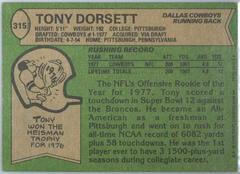 Back | Tony Dorsett Football Cards 1978 Topps