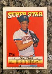 Back | Andre Dawson [Foil], Lou Whitaker Baseball Cards 1988 Topps Stickercard