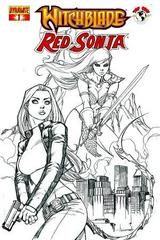 Witchblade / Red Sonja [Garza Black White] #1 (2012) Comic Books Witchblade / Red Sonja Prices