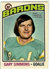 Gary Simmons Hockey Cards 1976 O-Pee-Chee Prices