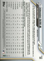 Back Of Card | Fernando Tatis Jr. Baseball Cards 2020 Topps Chrome