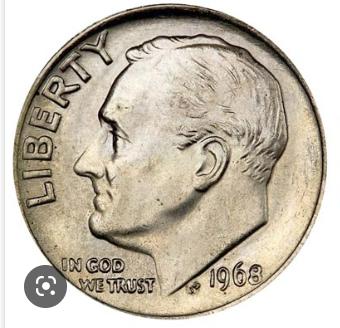 1968 [NO S PROOF] Coins Roosevelt Dime