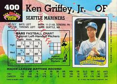 Card Back | Ken Griffey Jr. Baseball Cards 1992 Stadium Club