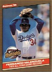 Fernando Valenzuela Baseball Cards 1986 Donruss Highlights Prices