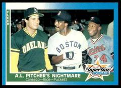 A. L. Pitcher's Nightmare [Canseco, Puckett, Rice] Baseball Cards 1987 Fleer Glossy Prices