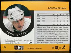Back | John Carter Hockey Cards 1990 Pro Set