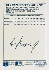 Card Back | Ken Griffey Jr. [Baseball Extended] Baseball Cards 1990 Kenner Starting Lineup