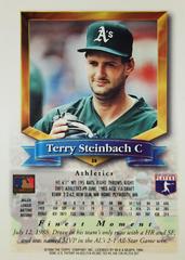 Rear | Terry Steinbach Baseball Cards 1994 Topps Traded Finest Inserts
