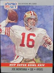 Joe Montana #24 Football Cards 1990 Pro Set Super Bowl MVP Prices