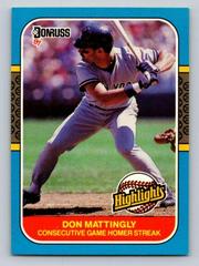 Don Mattingly #17 Baseball Cards 1987 Donruss Highlights Prices