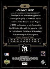 Back | Johnny Mize Baseball Cards 2007 SP Legendary Cuts