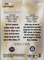 Back | Tsuyoshi Shinzo/ Ichiro Suzuki Baseball Cards 2001 Ultra
