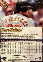 Rear | Dave Dellucci Baseball Cards 1998 Ultra