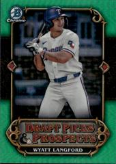 Wyatt Langford [Green] #DPP-3 Baseball Cards 2023 Bowman Draft Picks & Prospects Prices