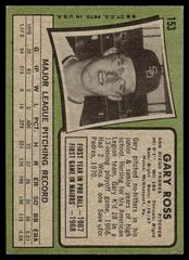 Back | Gary Ross Baseball Cards 1971 Topps