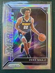 Zeke Nnaji [Silver] Basketball Cards 2020 Panini Prizm Emergent Prices