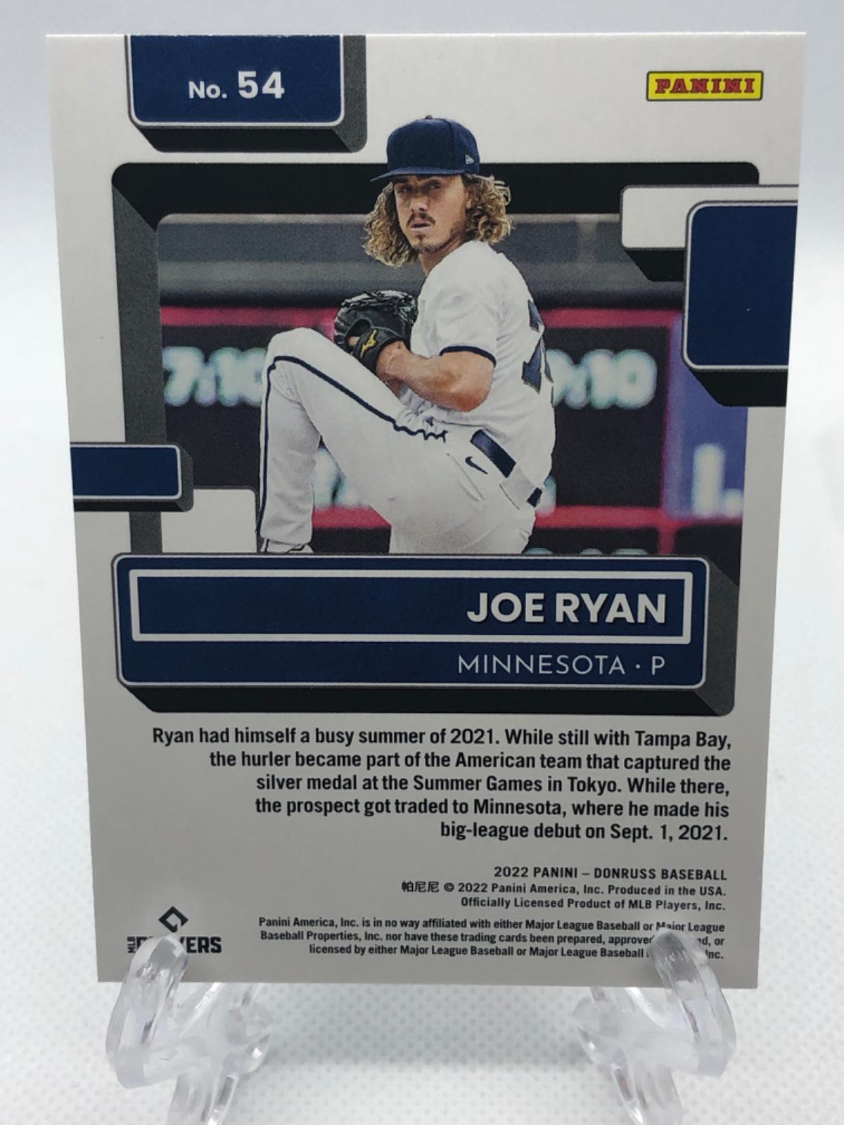 Joe Ryan 54 Prices [Rookie] 2022 Panini Donruss Baseball Cards
